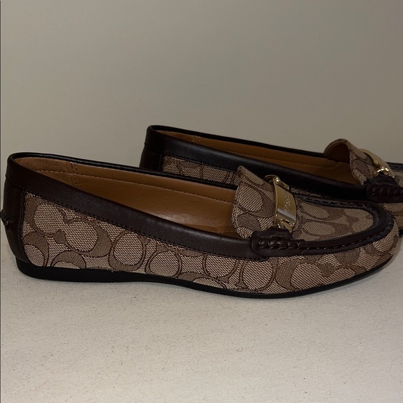 Coach Signature Pattern Brown Loafers - Picture 2 of 8